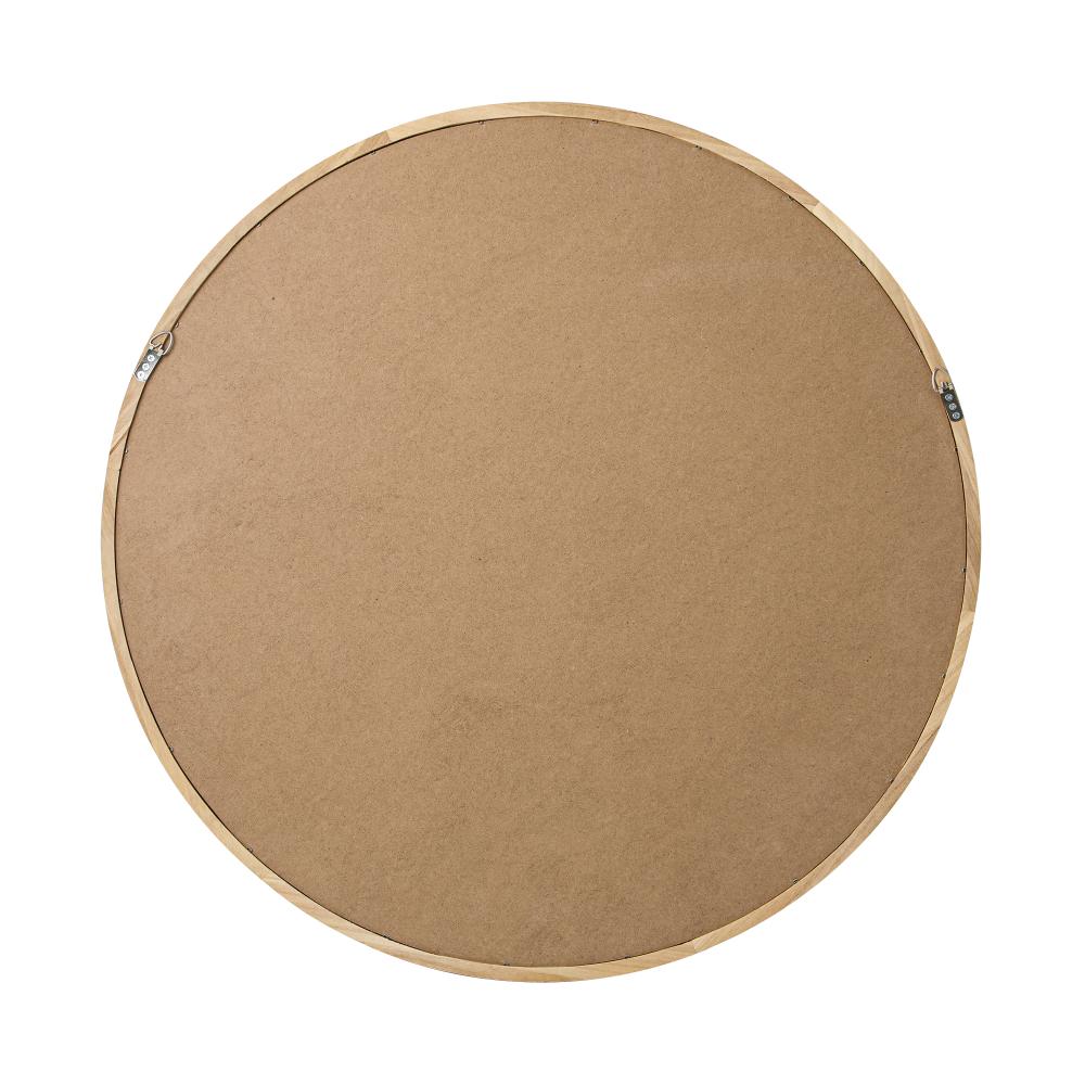 Wall Mounted Mirror with Wood Frame 50cm Round