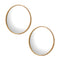 Wall Mirrors Round 50cm Wooden Set of 2