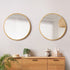 Oikiture Wall Mirrors Round 60cm Wooden Set of 2