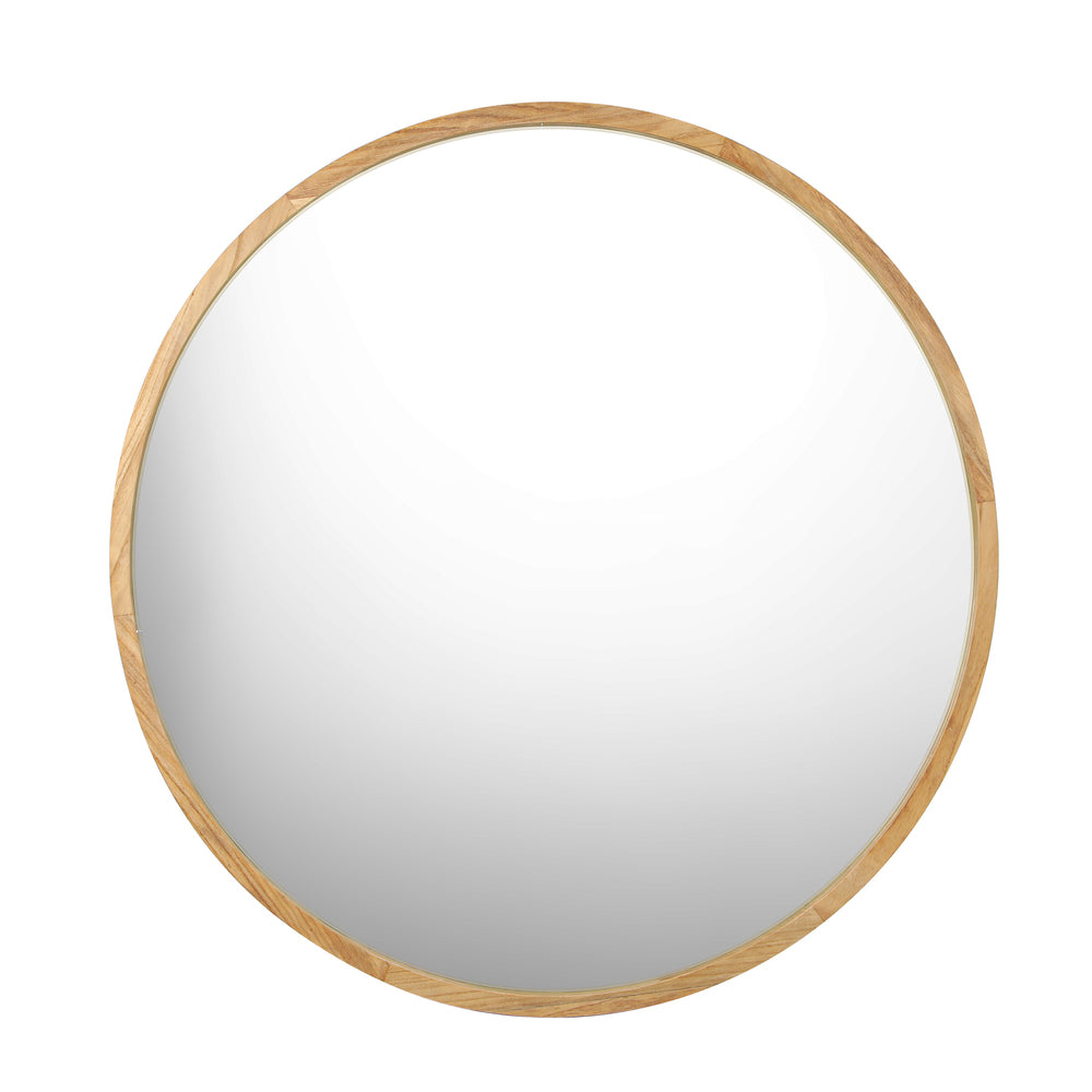 Oikiture Wall Mirrors Round 60cm Wooden Set of 2