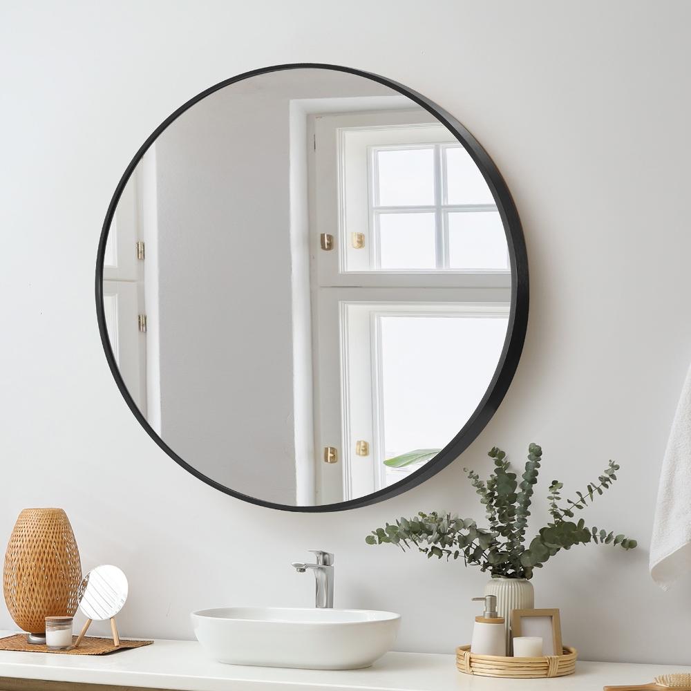 Wall Mirrors Round 70cm Black