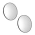 Oikiture Wall Mirrors Round 70cm Black Set of 2