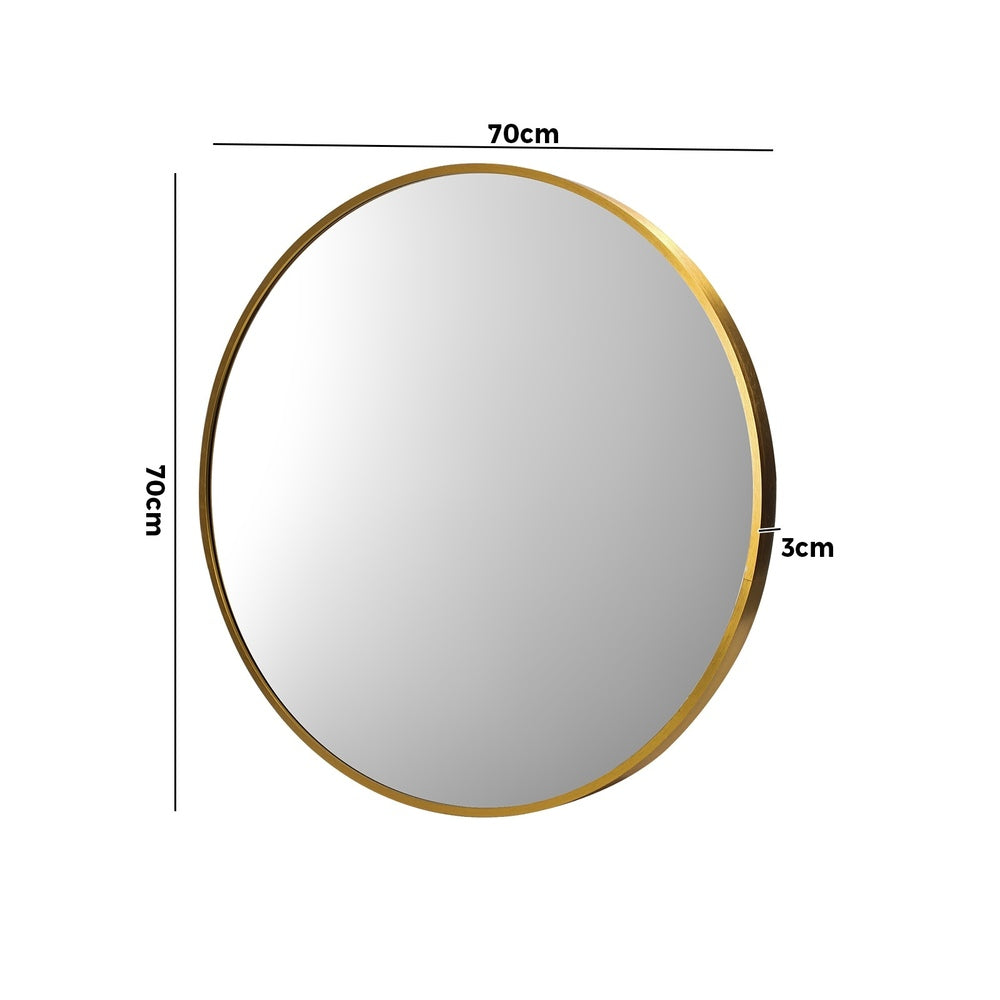Wall Mirrors Round 70cm Gold Set of 2