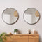 Oikiture Wall Mirrors Round 80cm Black Set of 2