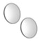 Oikiture Set of 2 Round Wall Mirrors 80cm Black Aluminium Frame Decor