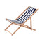 Gardeon Outdoor Deck Chair Wooden Sun Lounge Folding Beach Patio Furniture Blue