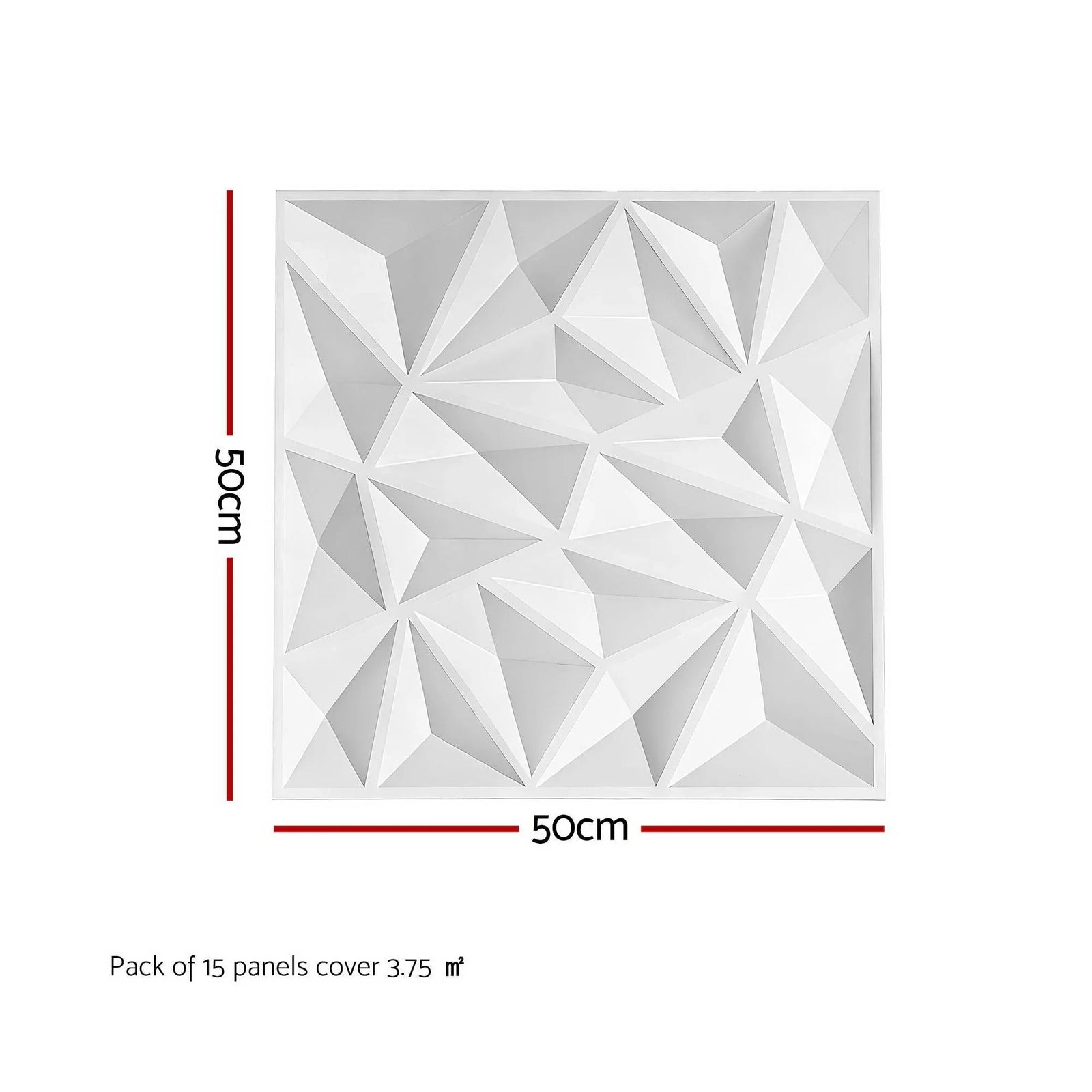 3D Wall Panels Diamond PVC Decorative Panels 50x50cm Set of 15 Feature Wall