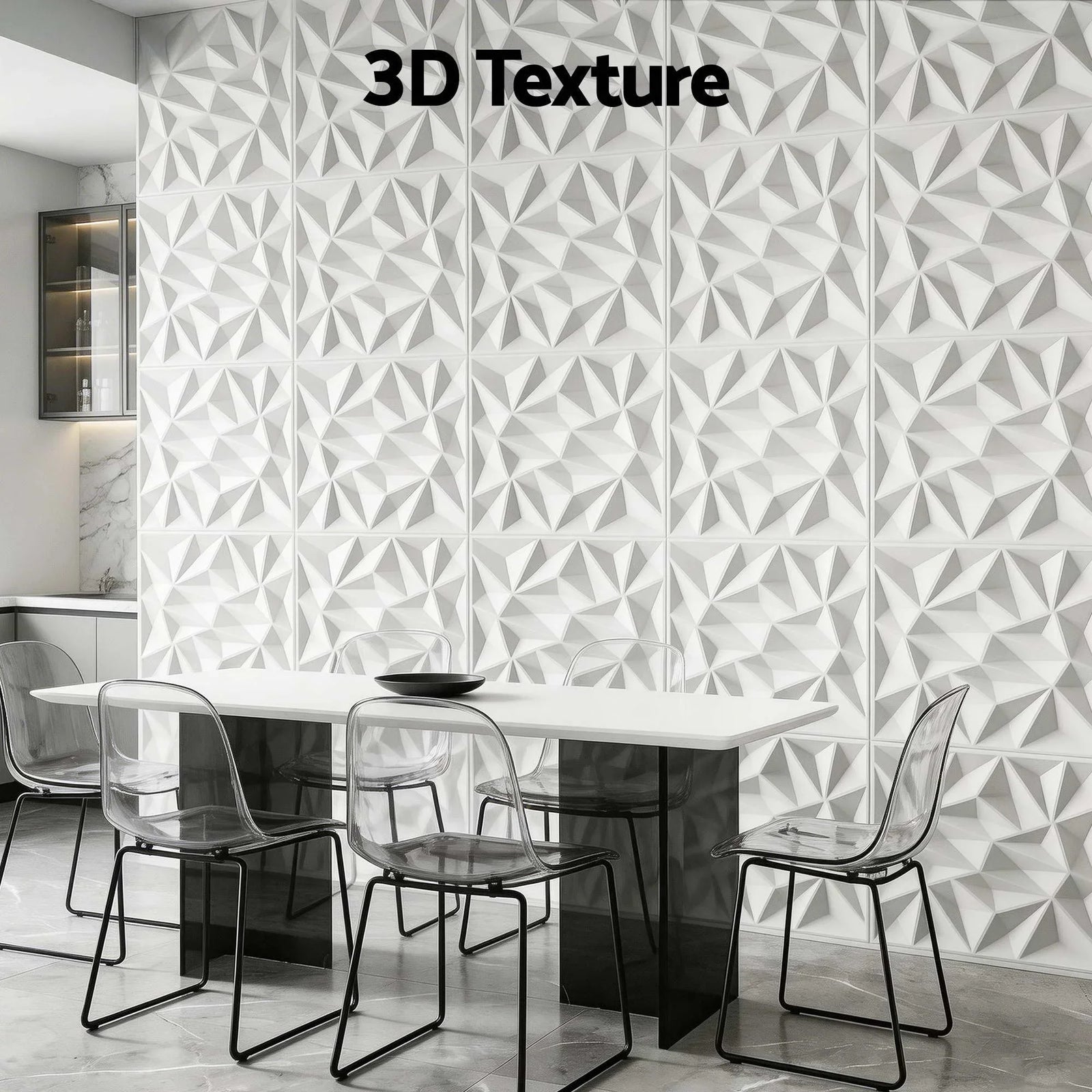 3D Wall Panels Diamond PVC Decorative Panels 50x50cm Set of 15 Feature Wall