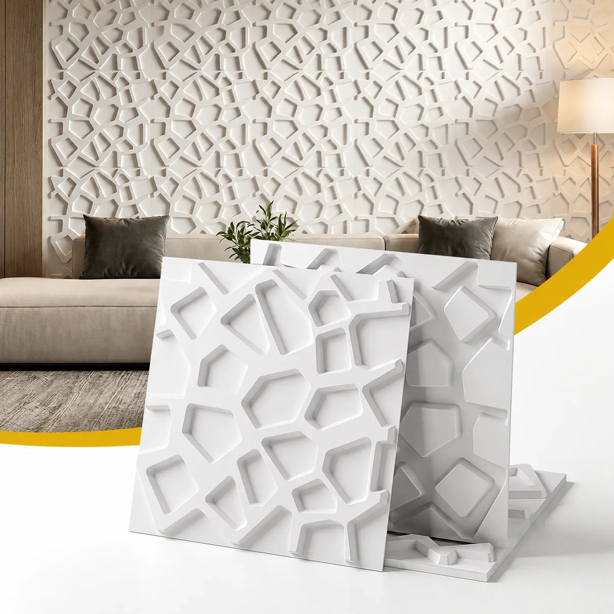3D Wall Panels PVC Decorative Panels 50x50cm Set of 15 Feature Wall Poly
