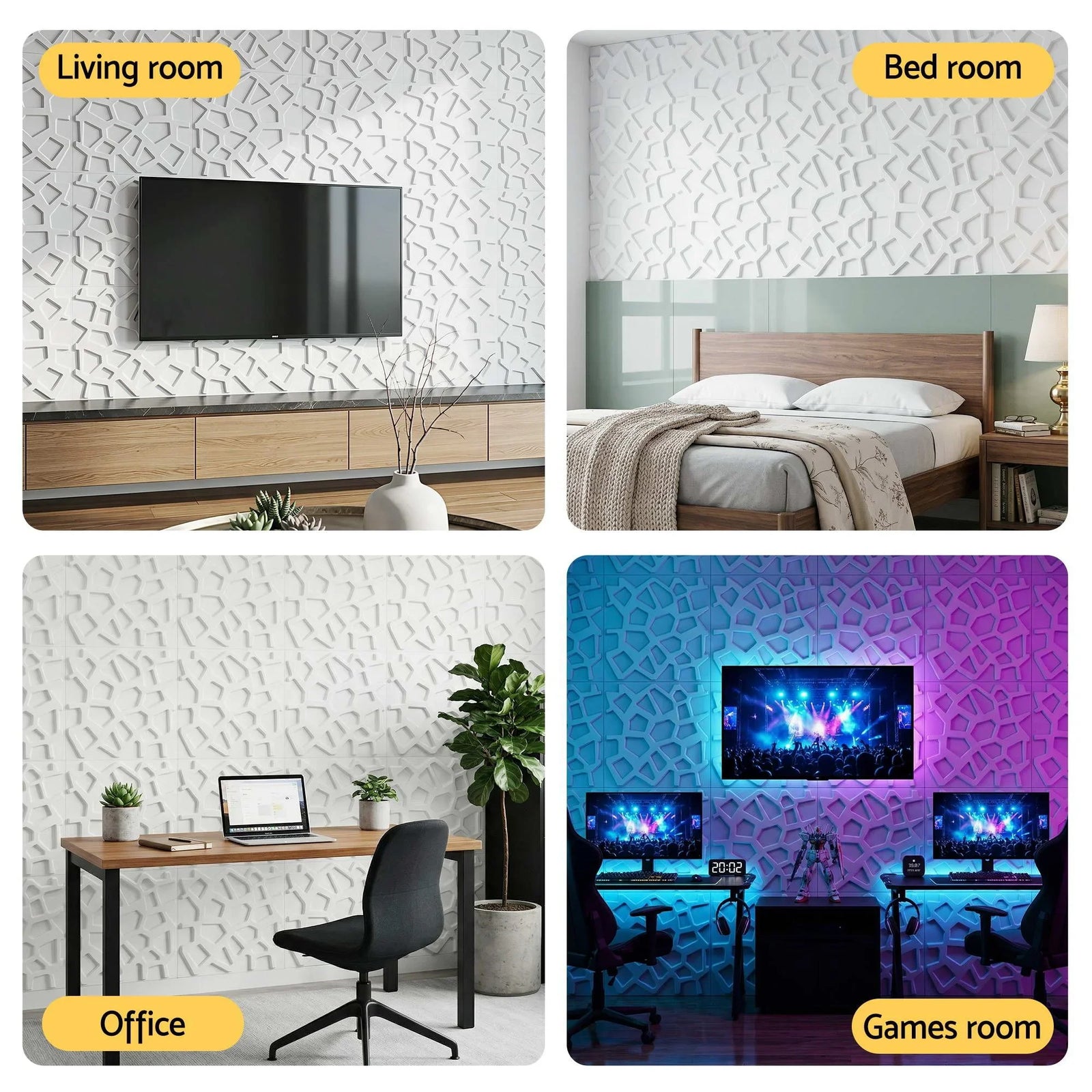 3D Wall Panels PVC Decorative Panels 50x50cm Set of 15 Feature Wall Poly
