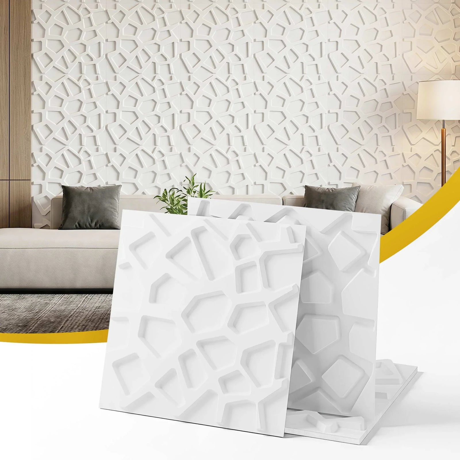 3D Wall Panels PVC Decorative Panels 50x50cm Set of 15 Feature Wall Poly