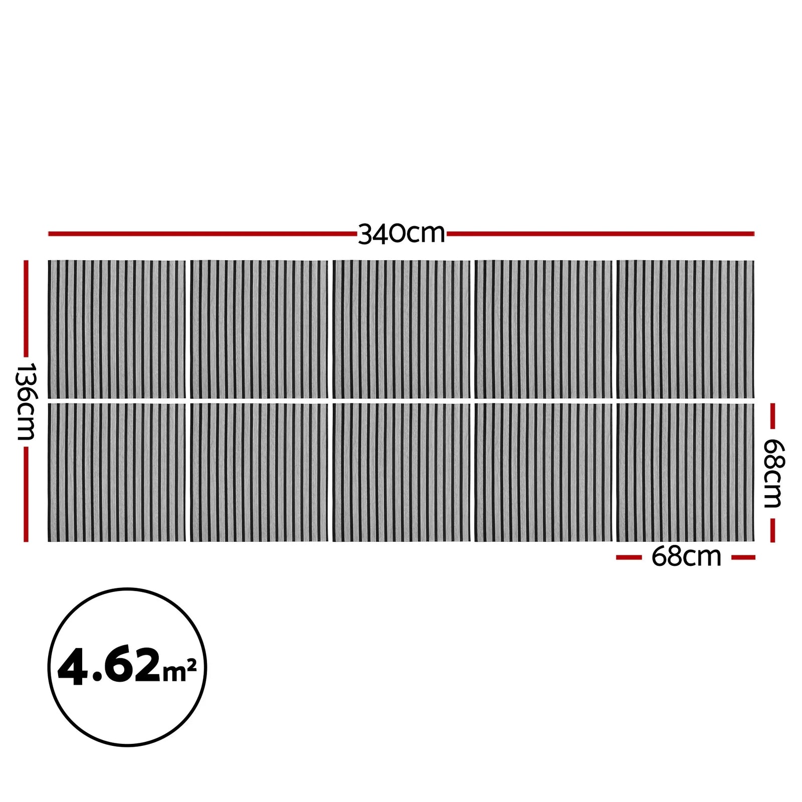 10PCS Peel and Stick Wall Panels Tiles 68X68CM Self Adhesive for Home Office Studio Grey
