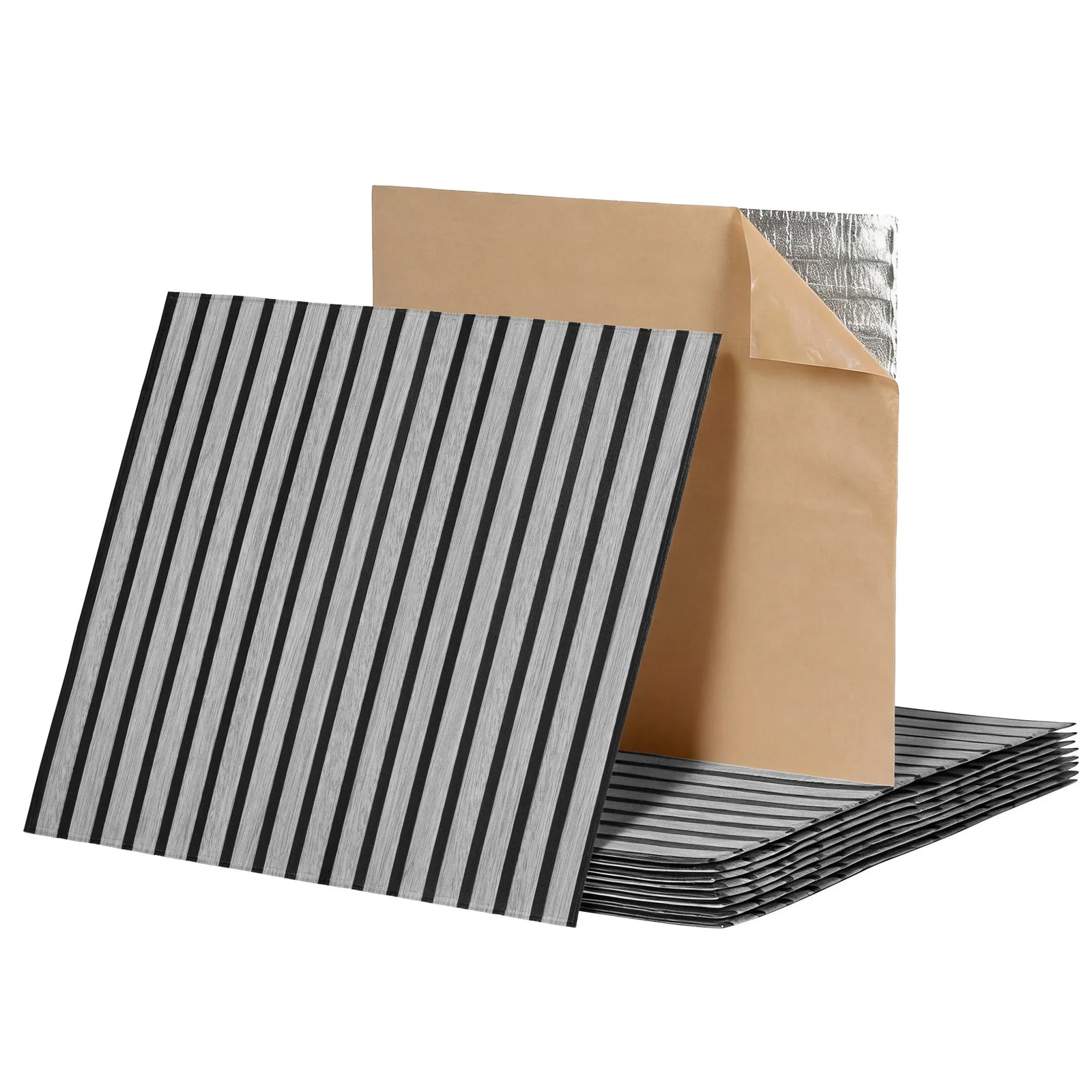 10PCS Peel and Stick Wall Panels Tiles 68X68CM Self Adhesive for Home Office Studio Grey