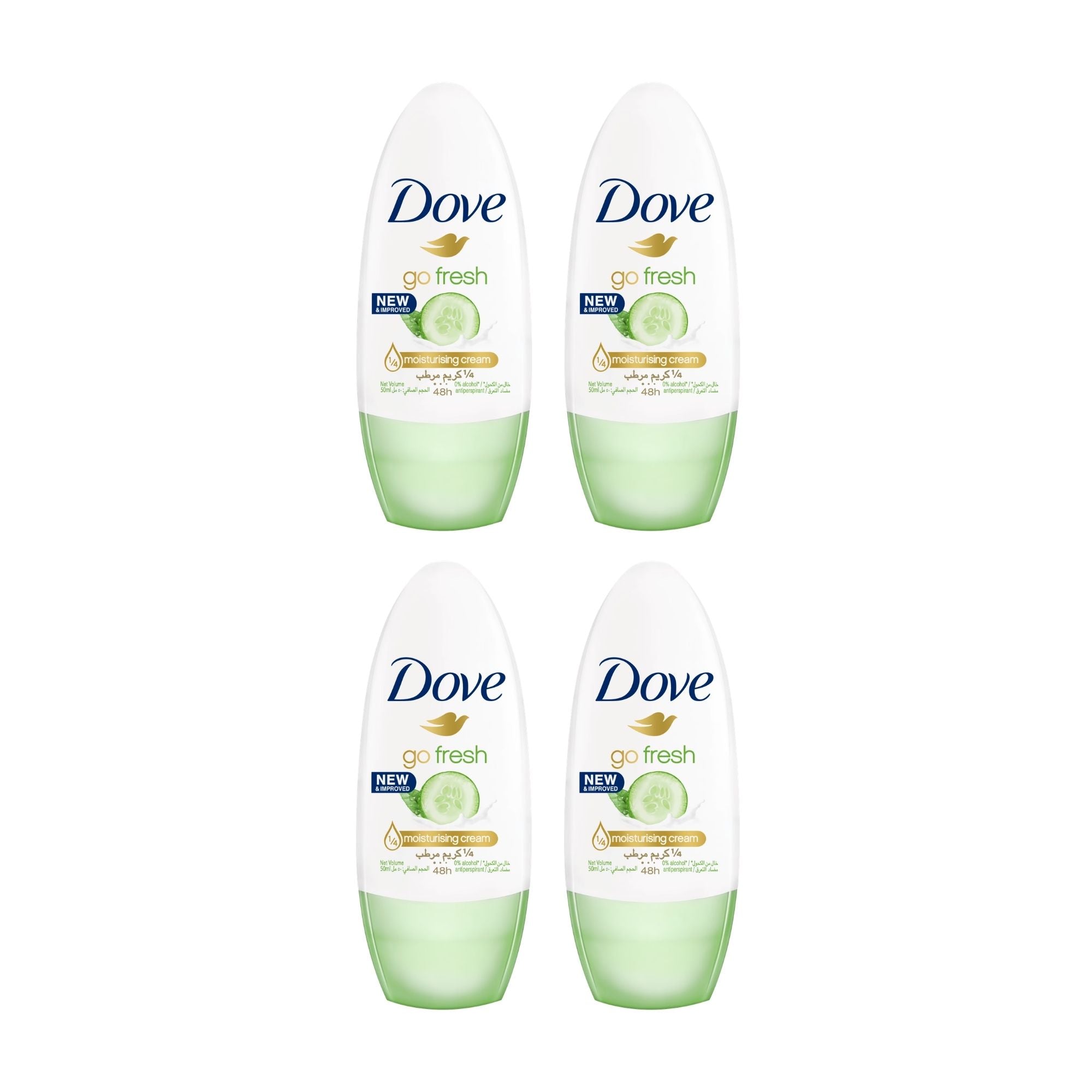 Dove 40ml Go Fresh Cucumber & Green Tea  Roll On Deodorant x4-2100034945991970816