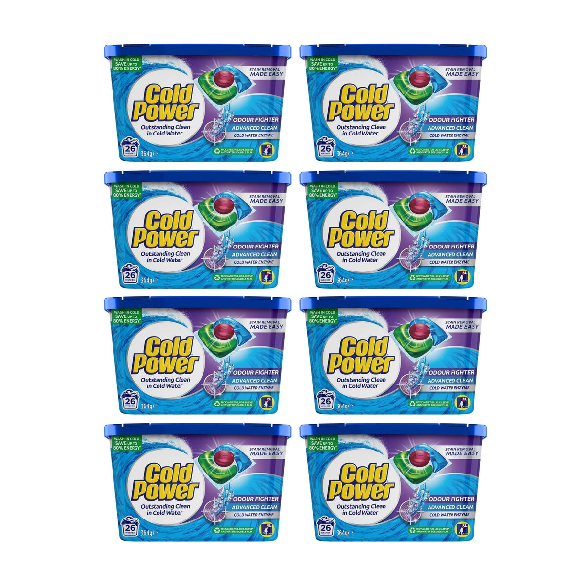 Cold Power Odour Fighter x 208 Laundry Detergent Capsules-2102558148886925312