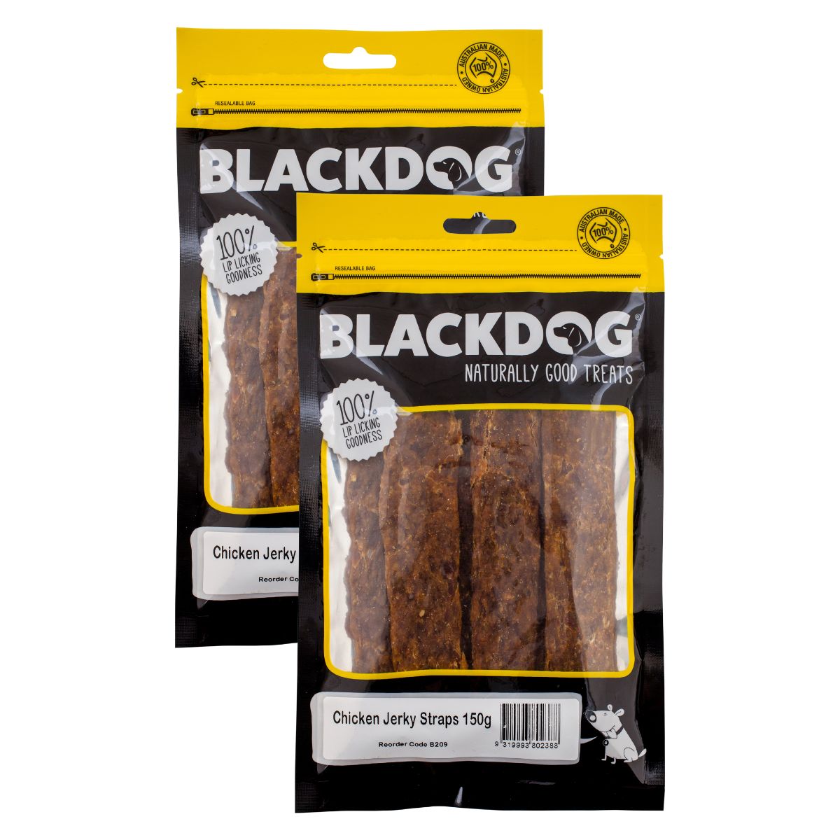 Blackdog Chicken Jerky Straps 150g x 2pk-2006732749813190656