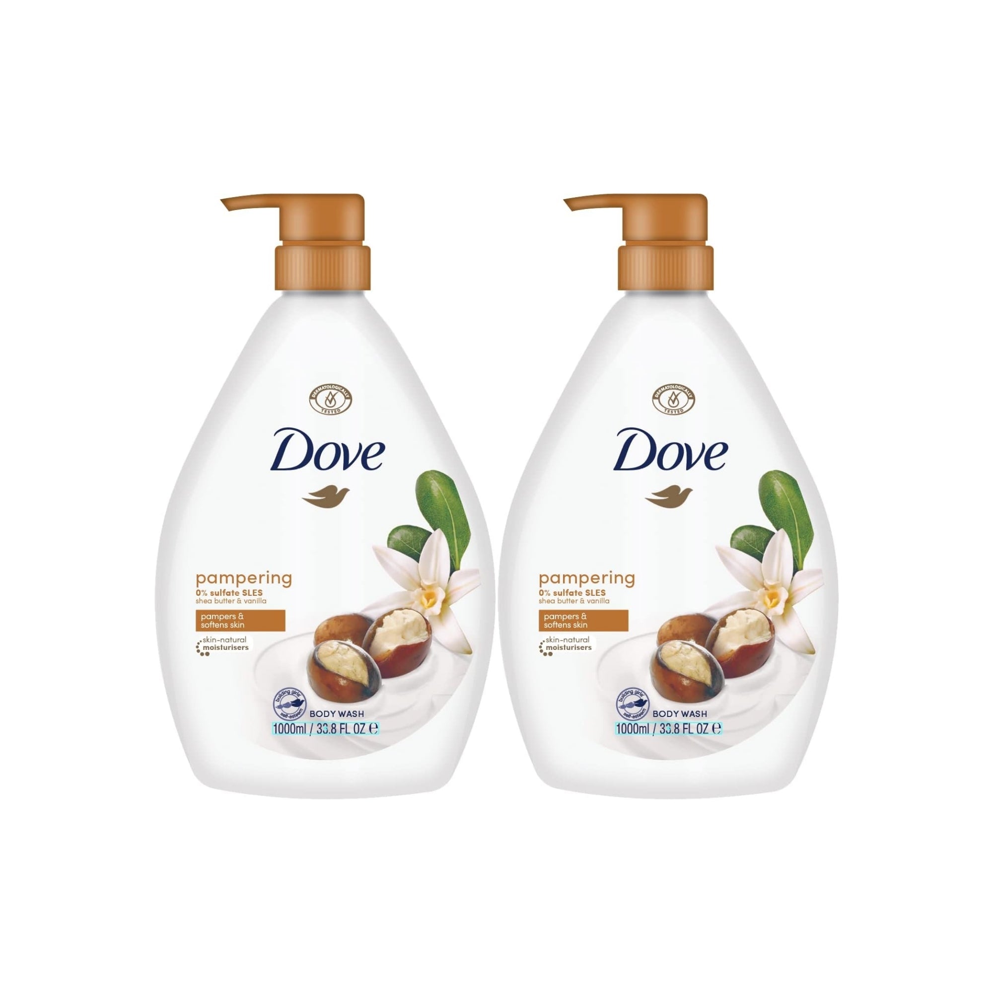 Dove 1L Pampering Shea Butter & Vanilla Body Wash x2-2100034944691736576