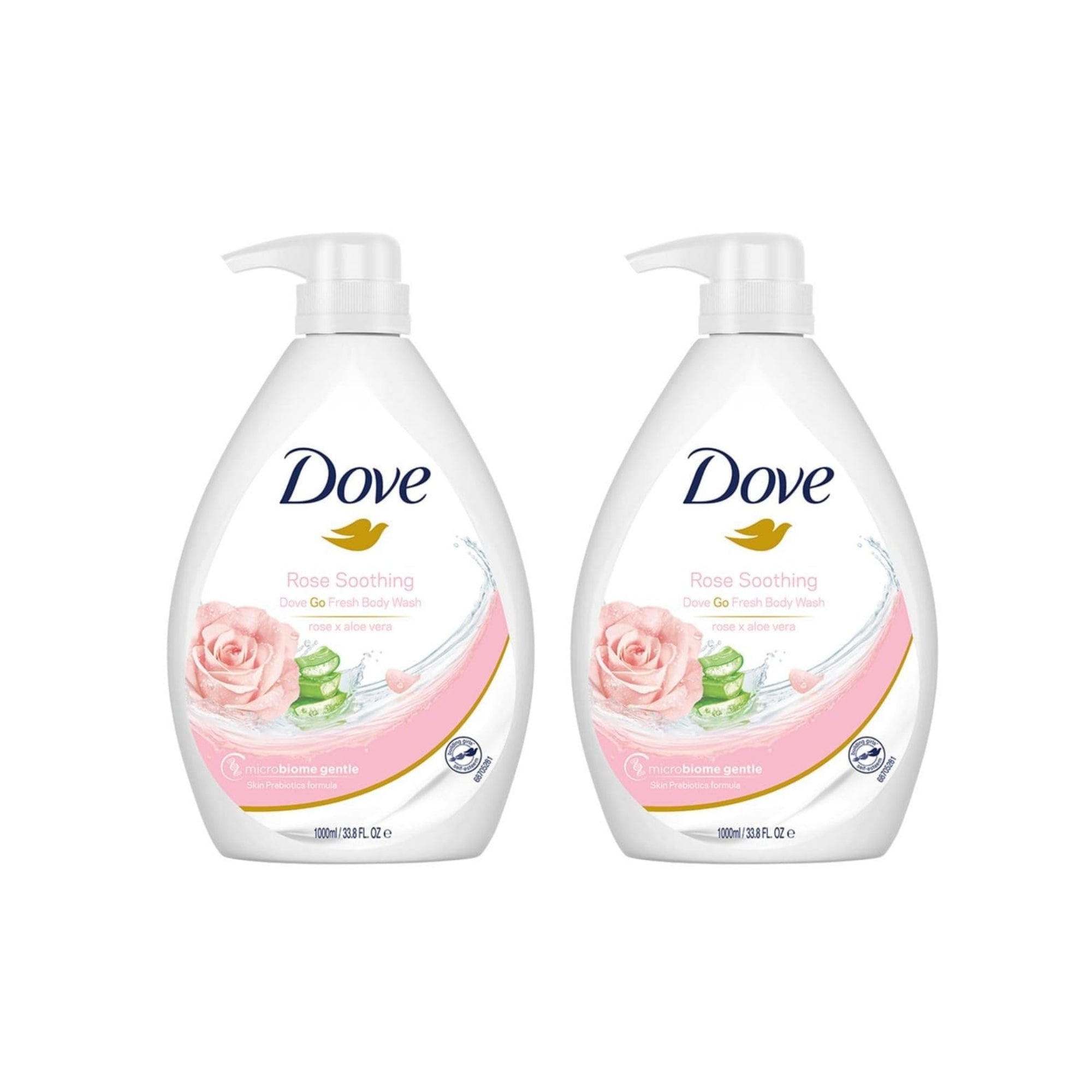 Dove 1L Soothing Rose & Aloe Vera Body Wash x2-2100034944221974528