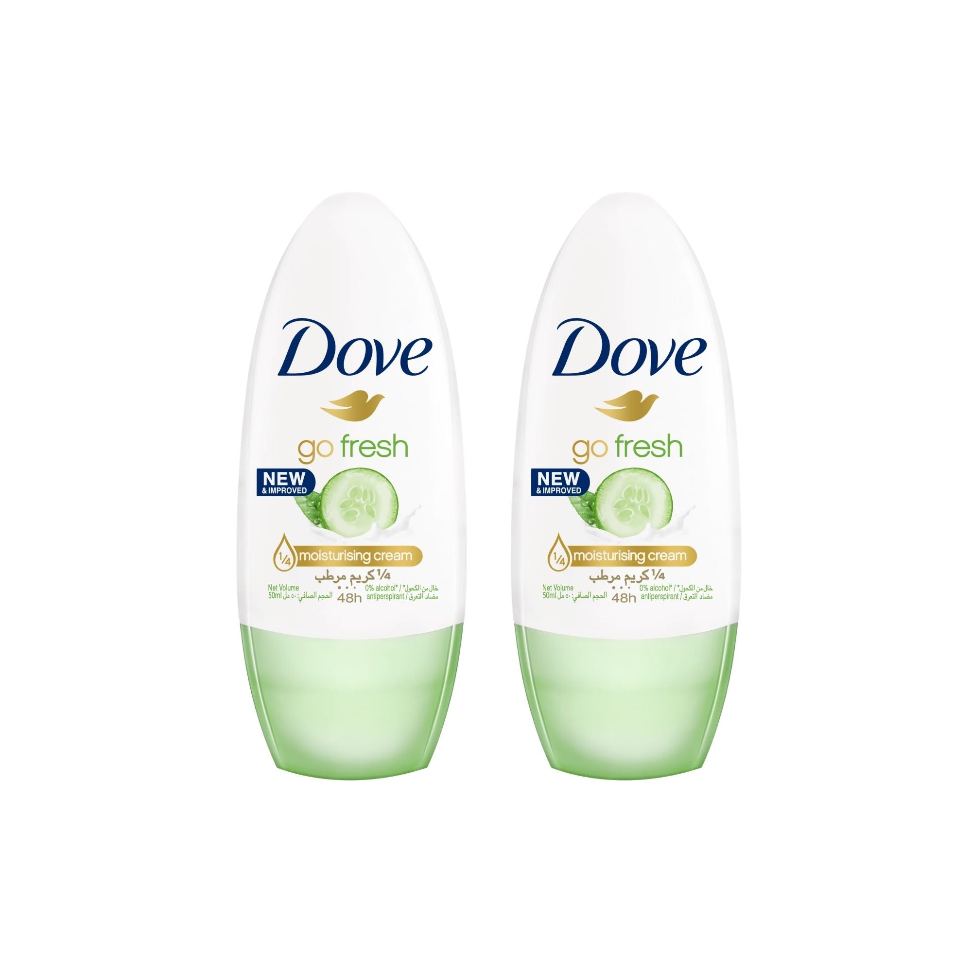Dove 40ml Go Fresh Cucumber & Green Tea  Roll On Deodorant x2-2100034945643843584