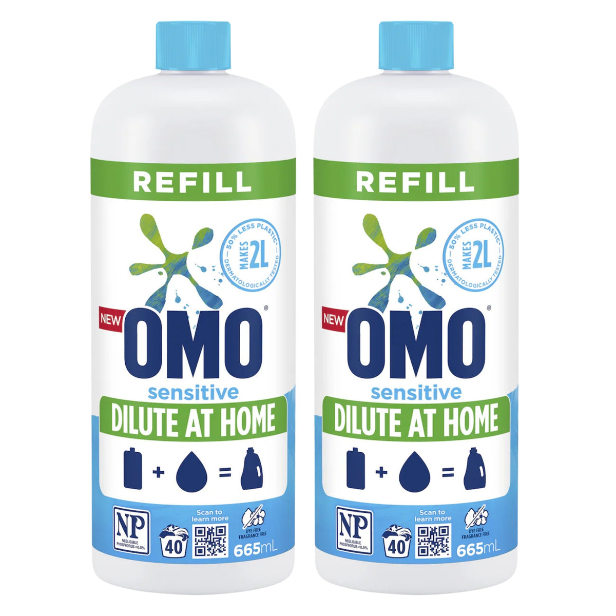 OMO Sensitive Laundry Liquid 665mL x2-2050056866259668992