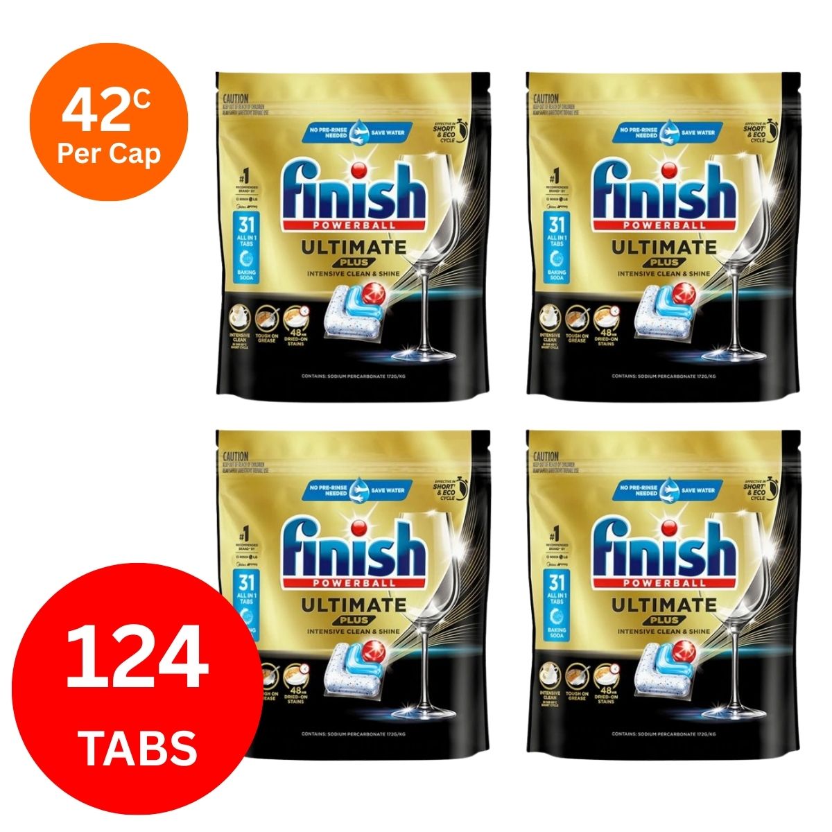 Finish Ultimate Plus x 124 Baking Soda Dishwasher Tablets-1973193595901054976
