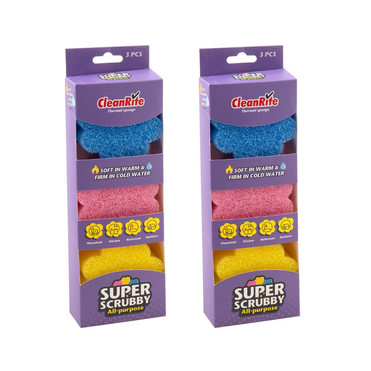 2x Cleanrite 10cm Sponge 3pk-2006732796600651777
