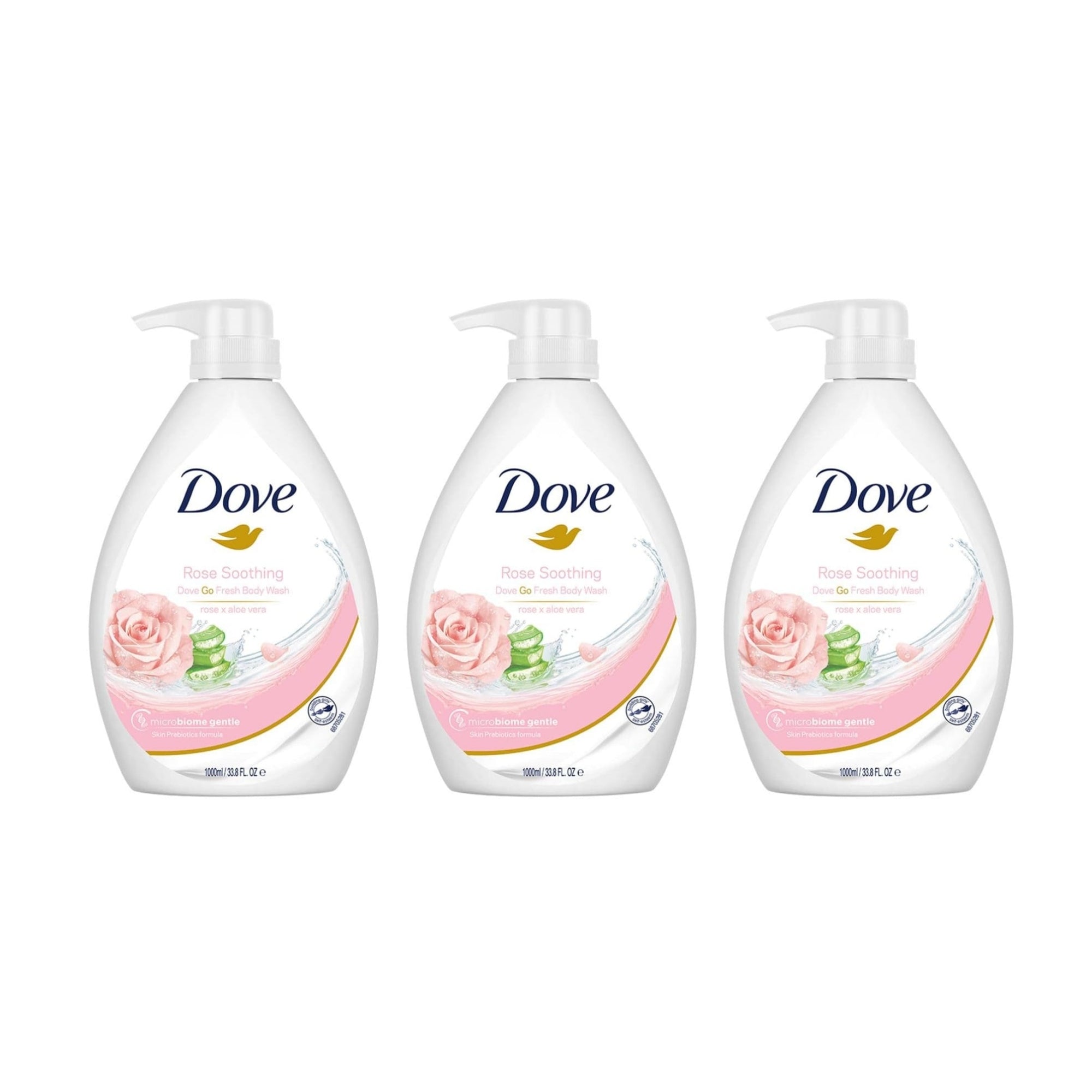 Dove 1L Soothing Rose & Aloe Vera Body Wash x3-2100034944377163776