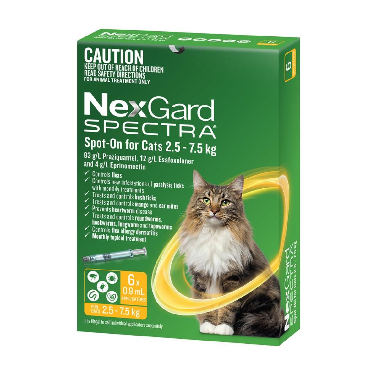 NexGard Spectra Spot-on Cats 2.5-7.5kg 6pk-2006732765676048384