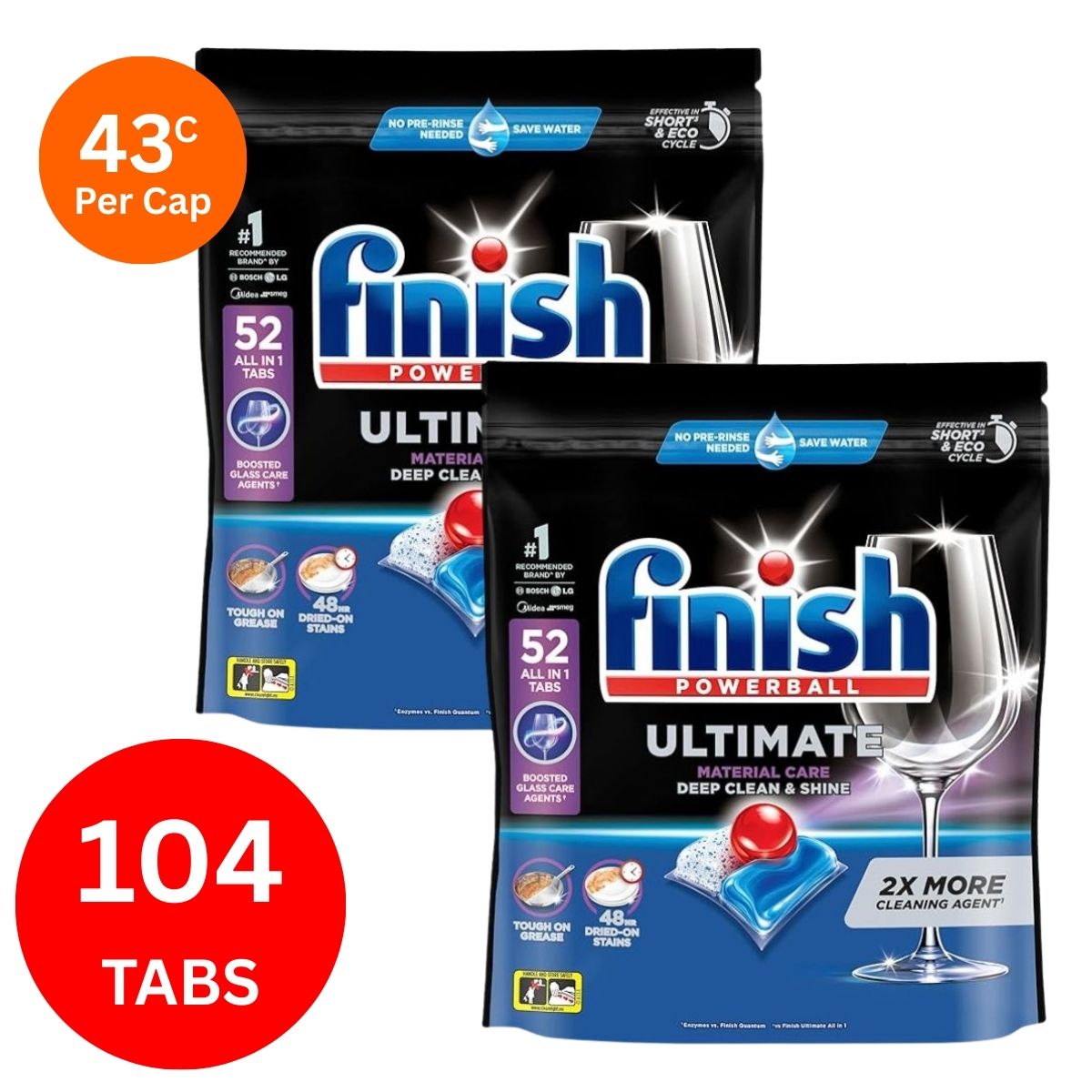 Finish Ultimate x 104 Dishwasher Tablets-1973193597083848704