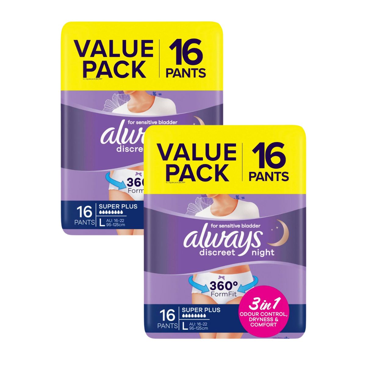 Always Discreet Underwear Night Pants Large 16pk x2-1984023715603681280