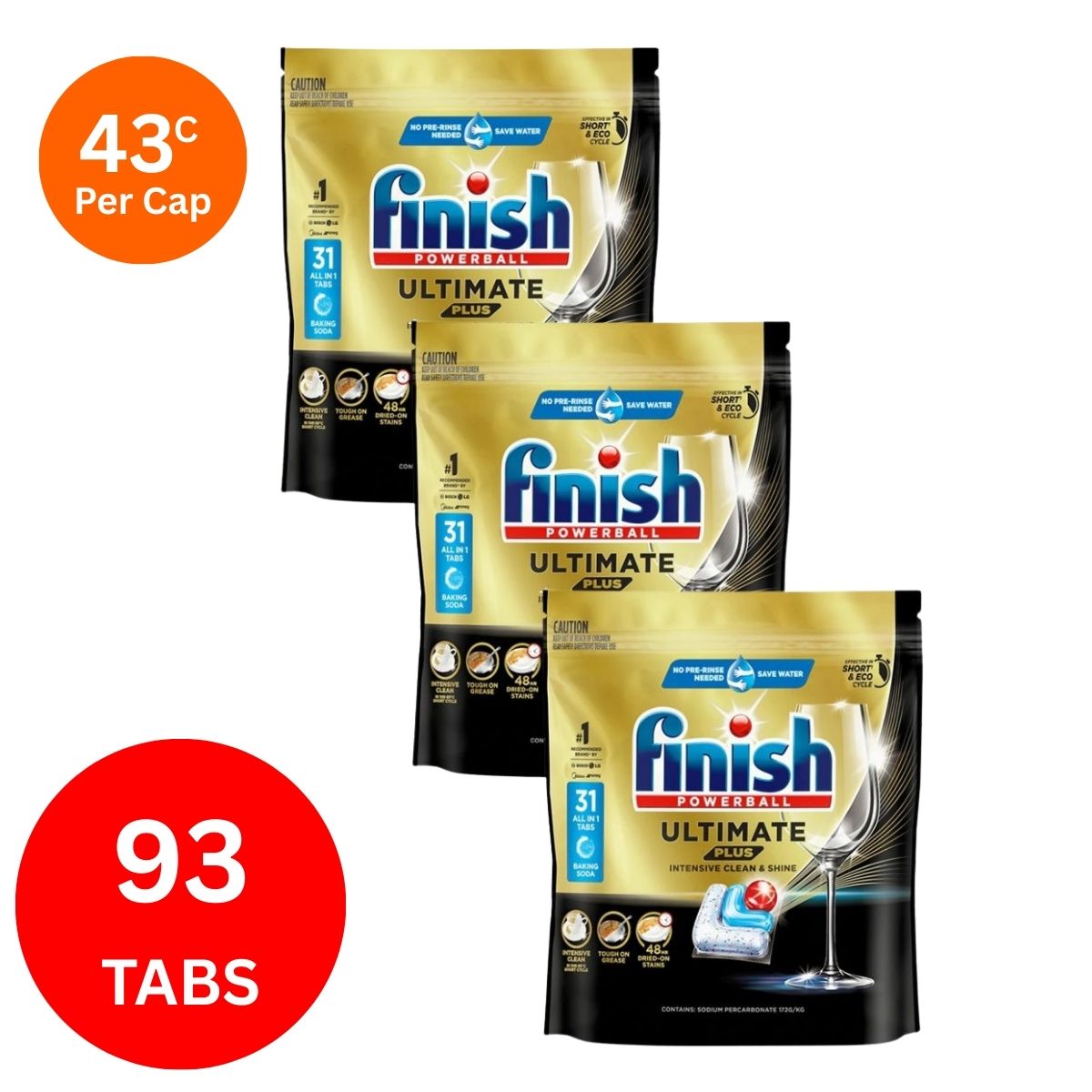 Finish Ultimate Plus x 93 Baking Soda Dishwasher Tablets-1973193595729088512