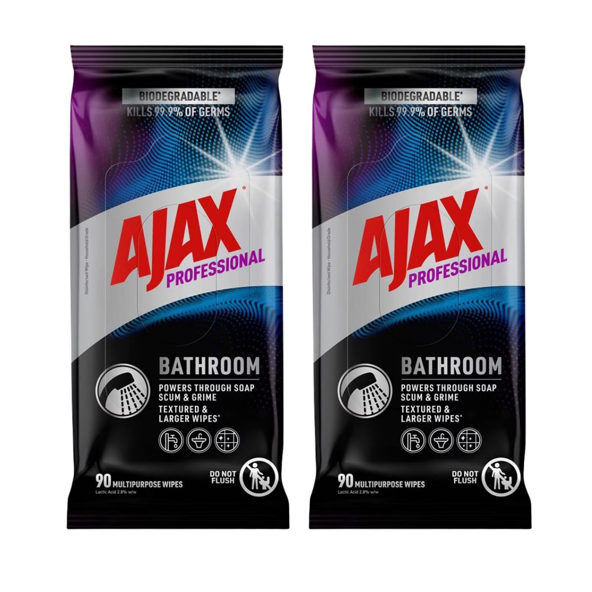 Ajax Professional Bathroom Wipes 90pk x2-1973193582714163202