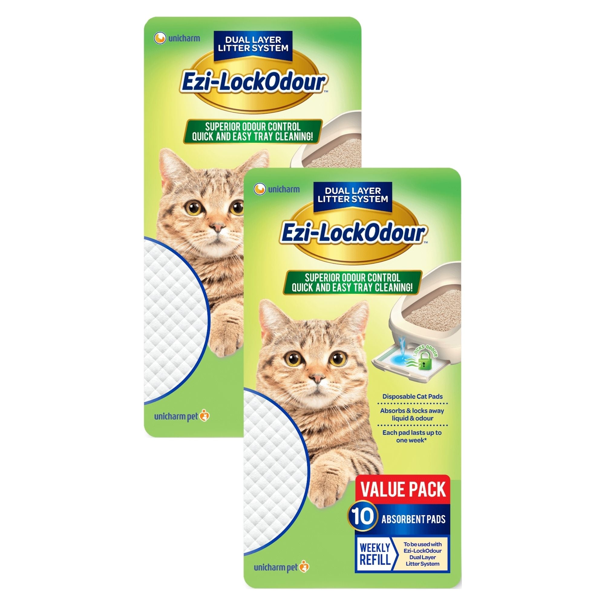 Ezi Lockodour Absorbant Cat Pads 10pk x2-2100002230009729024