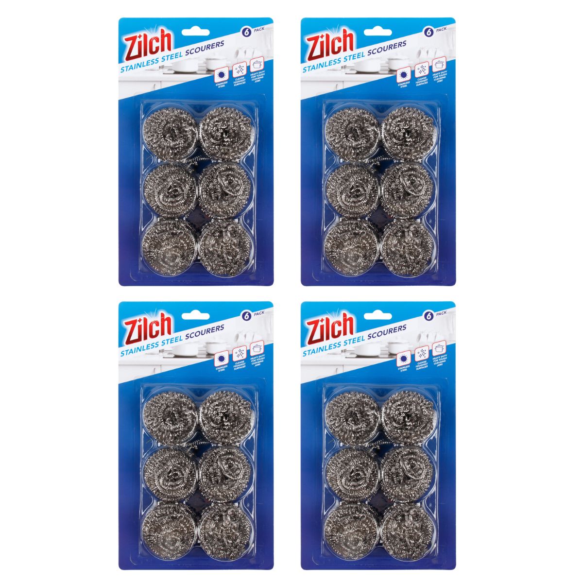 4x Zilch Stainless Steel Scourer 6pk-2006732771099283457