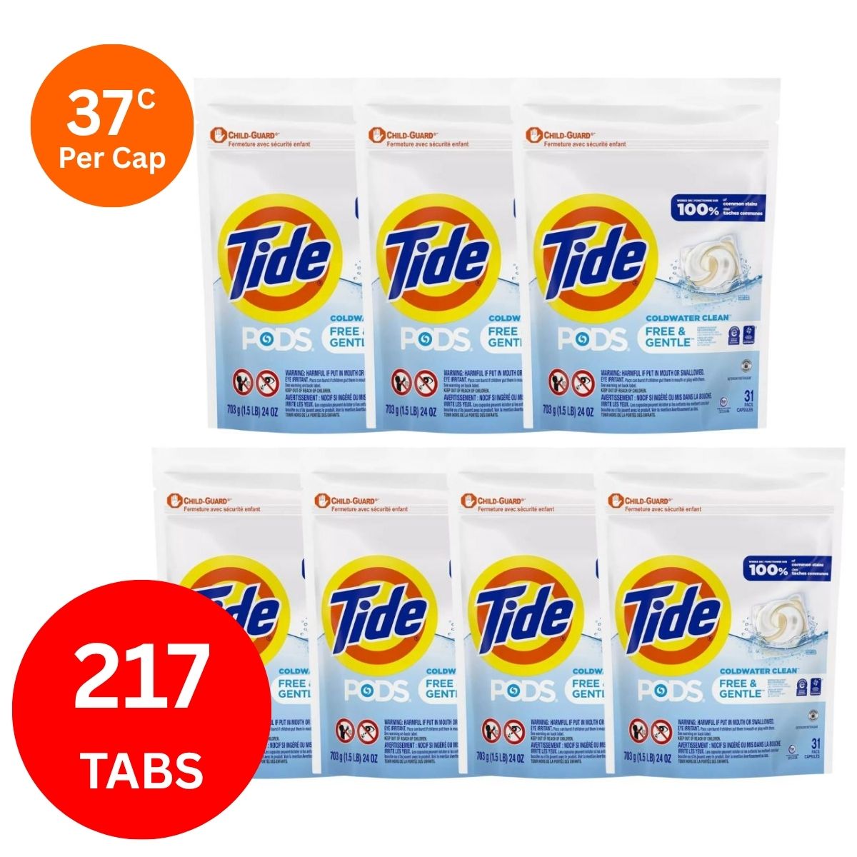 Tide Gentle Cold Water x 217 Laundry Pods-1984023738508775424