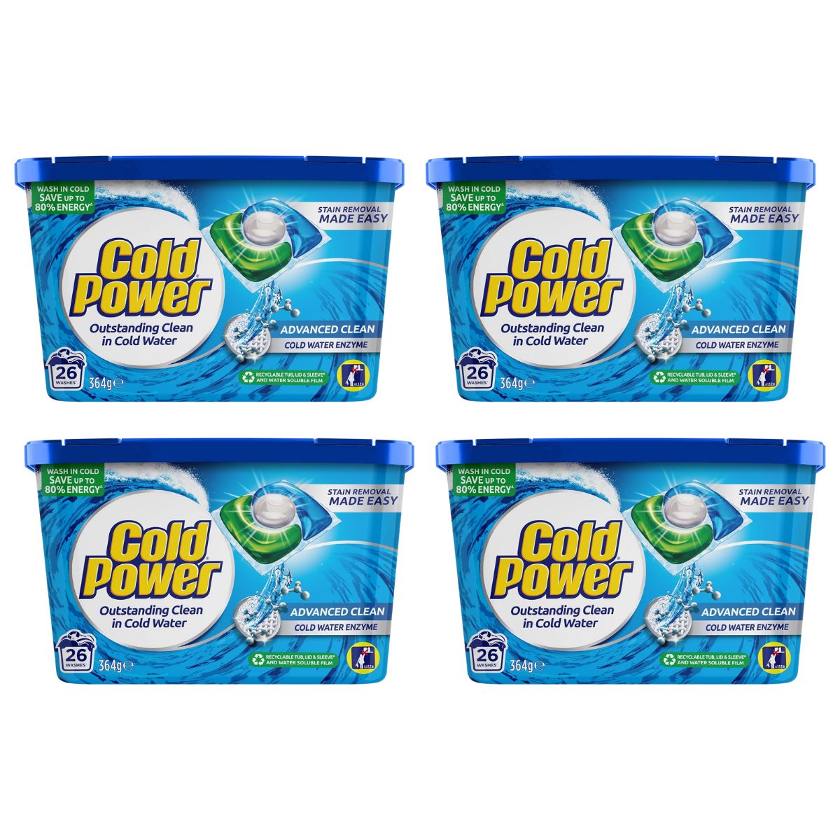 Cold Power Advanced Clean x 104 Laundry Detergent Capsules-2102558643537973248