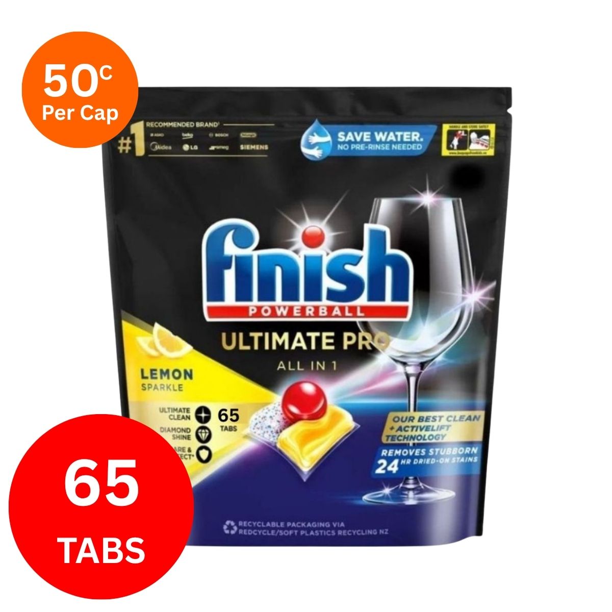 Finish Ultimate Pro x 65 Lemon Dishwasher Tablets-2102558099712905216