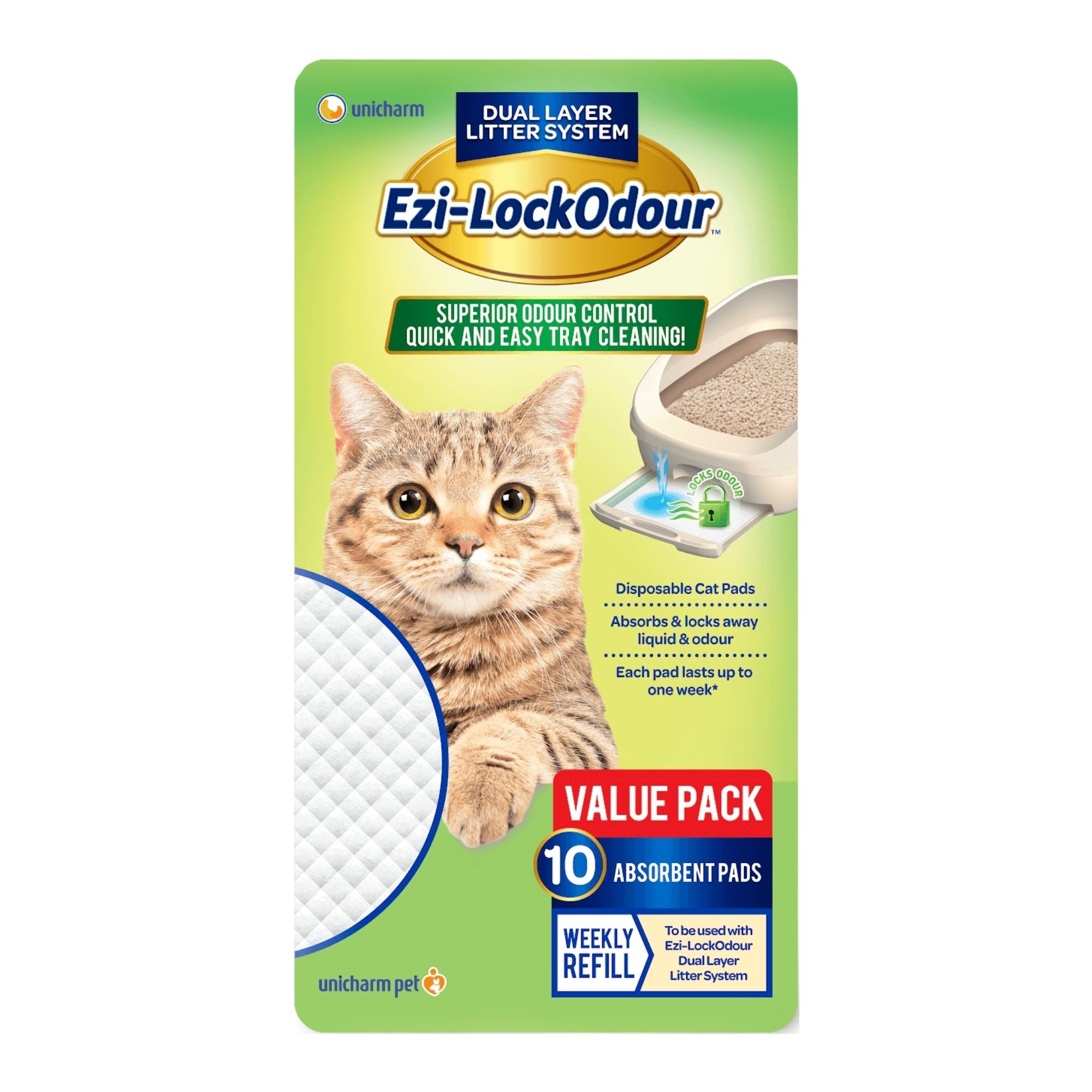 Ezi Lockodour Absorbant Cat Pads 10pk-2100002229858734080