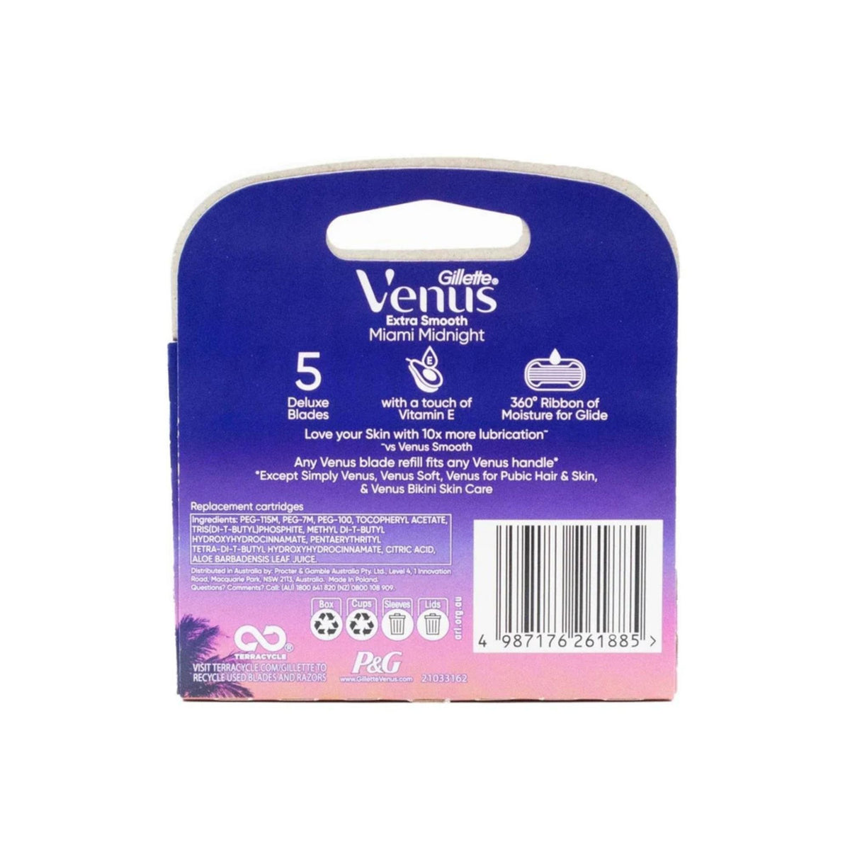 Gillette Venus Extra Smooth Miami Midnight Cartridges 4pk-2100034961343123457