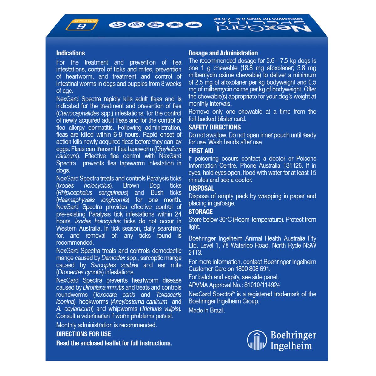 NexGard Spectra Dogs 3.6-7.5kg 6pk-2006732766296805377