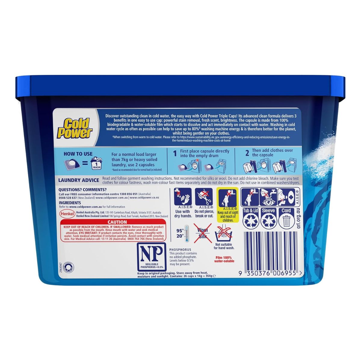 Cold Power Odour Fighter x 78 Laundry Detergent Capsules-2102558643705745409