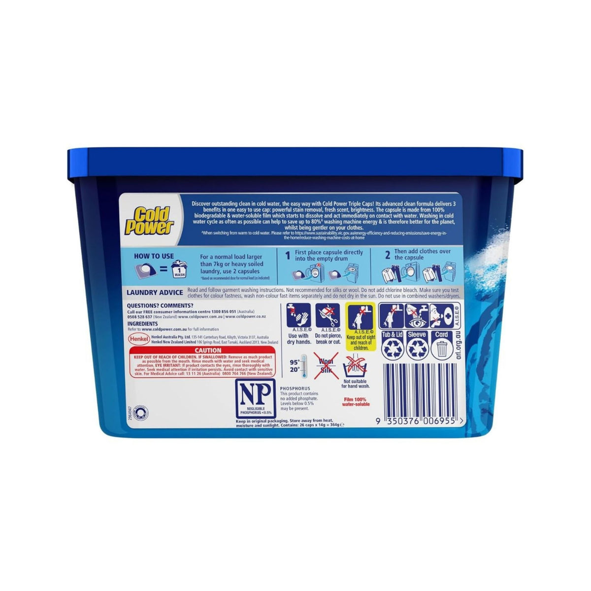 Cold Power Odour Fighter x 208 Laundry Detergent Capsules-2102558148886925313