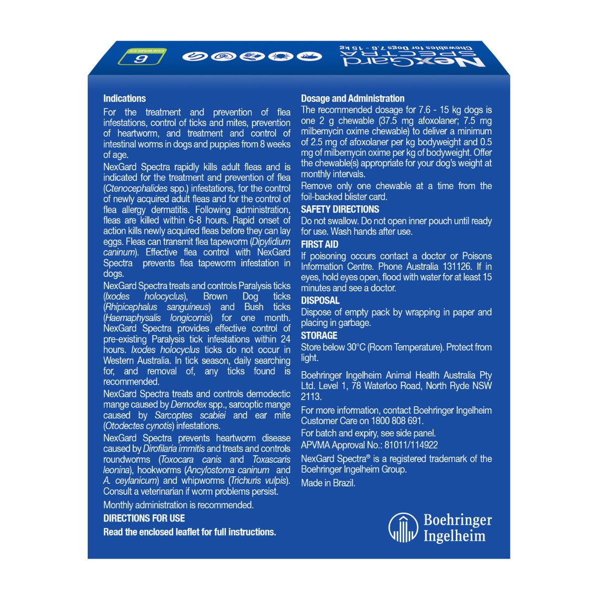 NexGard Spectra Dogs 7.6-15kg 6pk-2006732765353086977