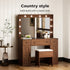 Levede Dressing Table LED Makeup Mirror Stool Set  Vanity Desk Cabinet 3 Drawers-2027211080543113218