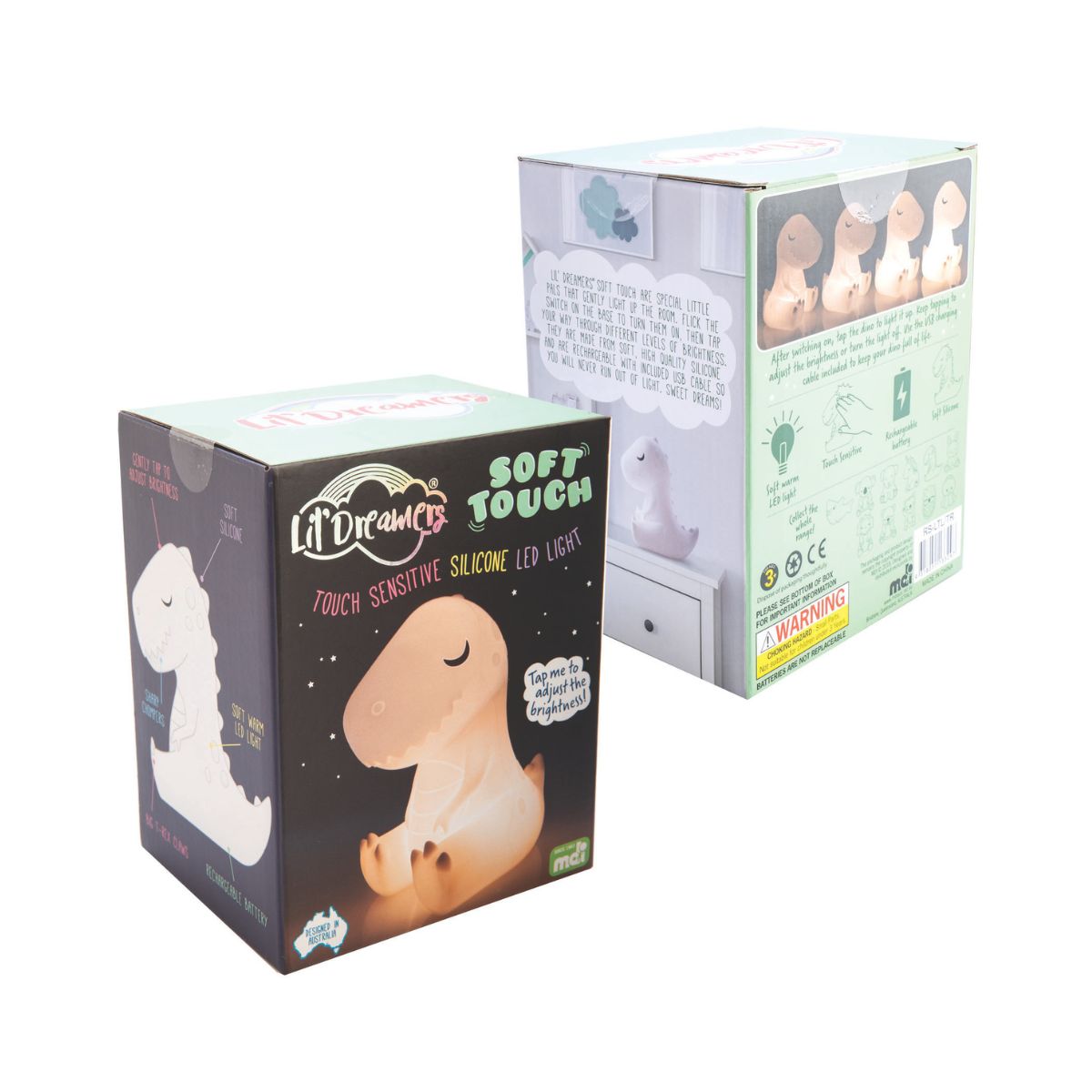 Lil' Dreamers Triceratops Soft Touch LED Light-1984023730547986434