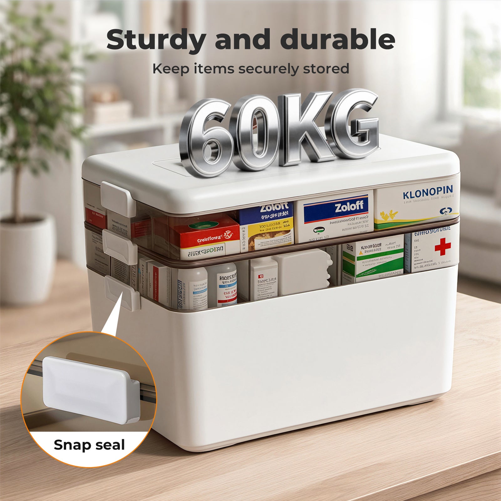 Levede Medical Storage Box Three Layer Medicine Case-2017004943969488899