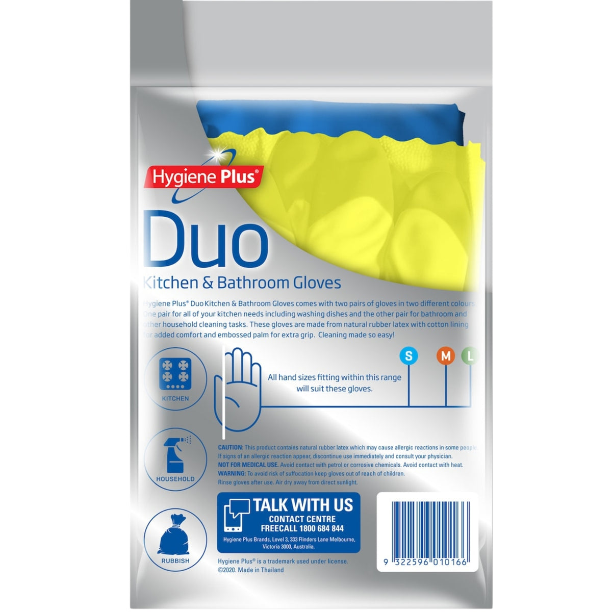 Hygiene Plus Duo Kitchen and Bathroom Gloves 2pk (Large) x6-2102558656506761218
