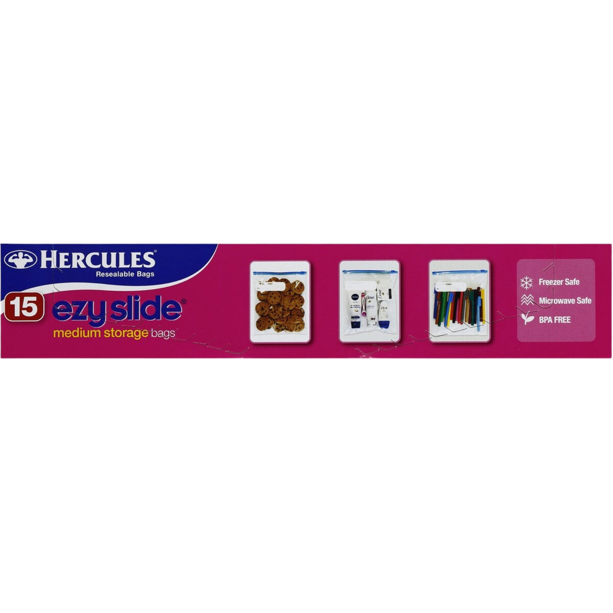 Hercules Ezy Slide Medium Storage Bags 15pk x5-2050056818251665410