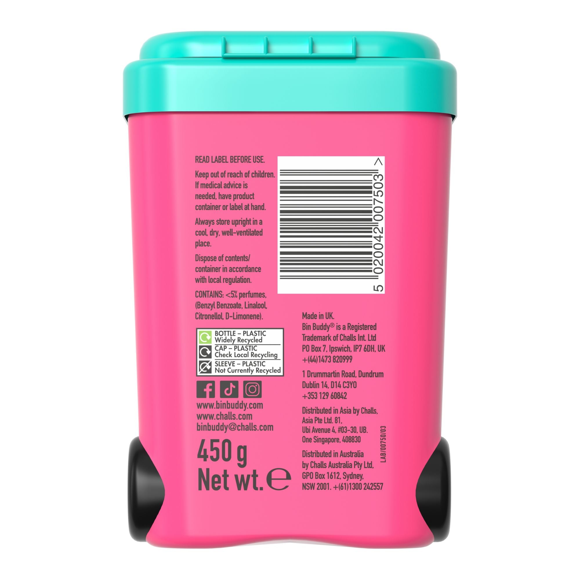 Bin Buddy Fresh Pink Grapefruit 450g Power x2-2050056811633053699