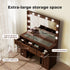 Levede Dressing Table LED Makeup Mirror Stool Set  Vanity Desk Cabinet 3 Drawers-2027211080543113220